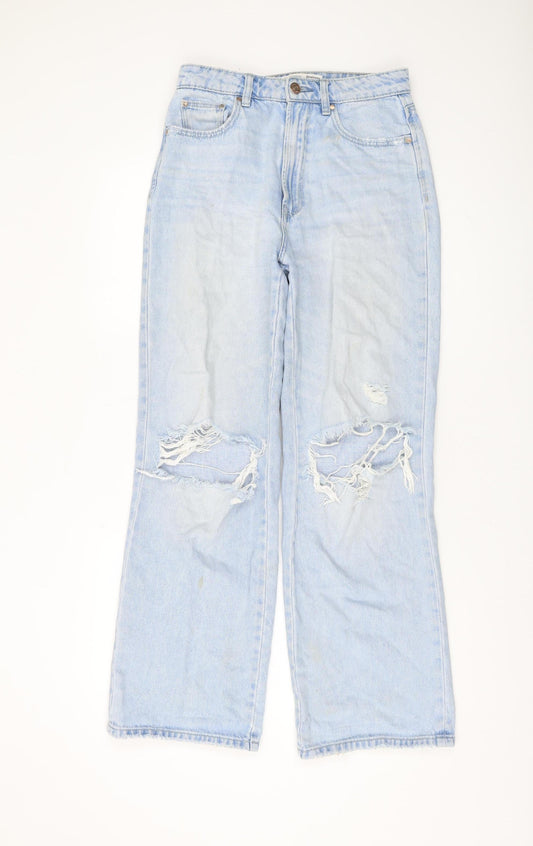 Womens UK Size M Stradivarius Regular Fit Straight Blue Jeans