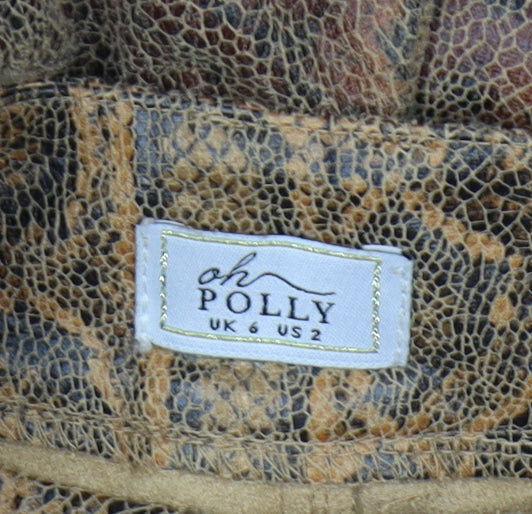 Oh Polly Women's Brown Animal Print Trousers