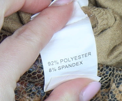 Oh Polly Women's Brown Animal Print Trousers