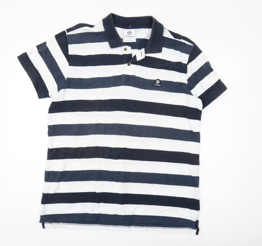 TOG24 Men's Multicoloured XL Striped Polo Shirt