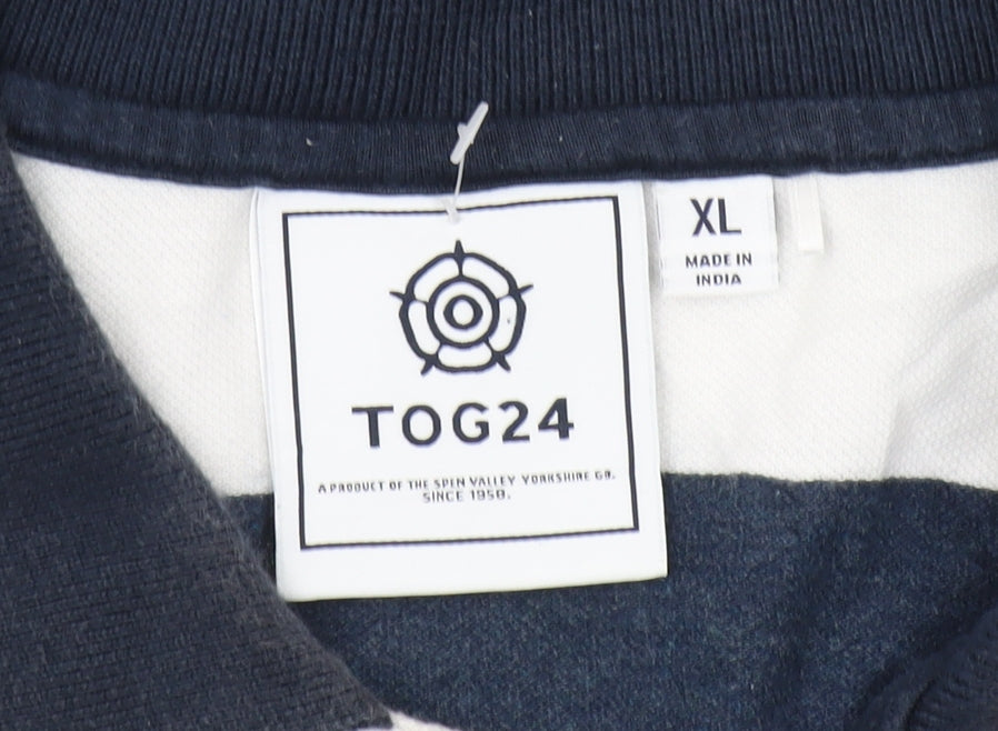 TOG24 Men's Multicoloured XL Striped Polo Shirt