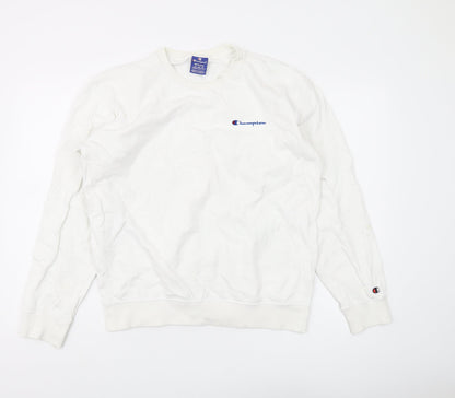 Champion Unisex White Pullover Sweatshirt M