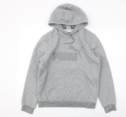 Mens UK Size S PUMA Grey Pullover Hoodie