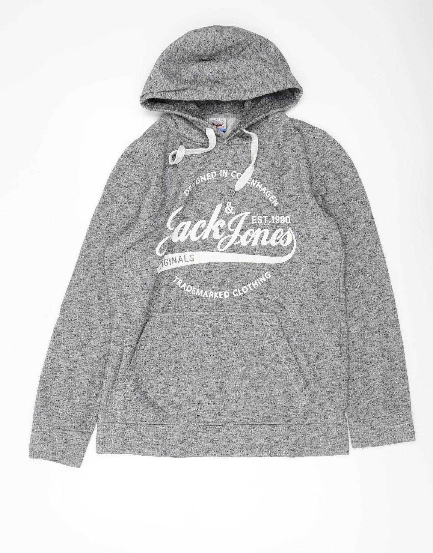 Mens UK Size L JACK & JONES Grey Pullover Hoodie