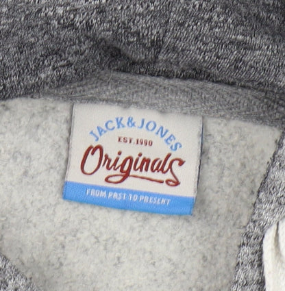 Mens UK Size L JACK & JONES Grey Pullover Hoodie