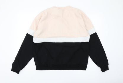 Fila Unisex Colourblock Sweatshirt L, Black Beige Crew