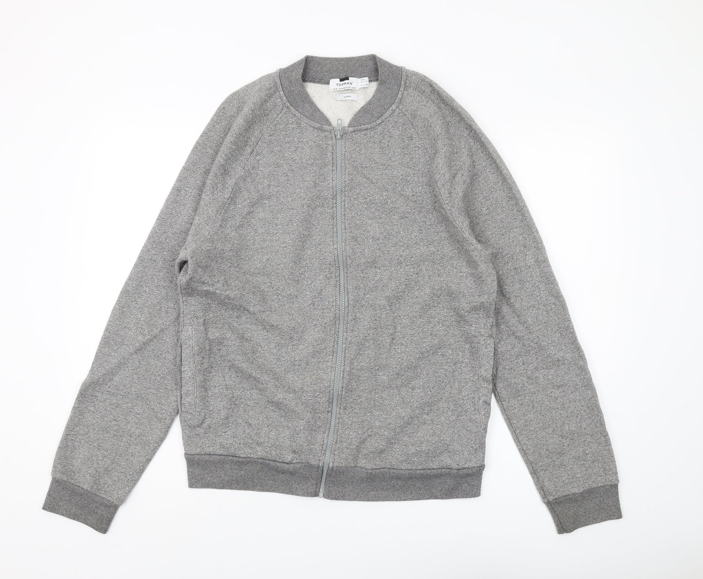 Topman Men's Grey Full Zip Sweatshirt M Classic