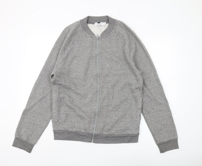 Topman Men's Grey Full Zip Sweatshirt M Classic