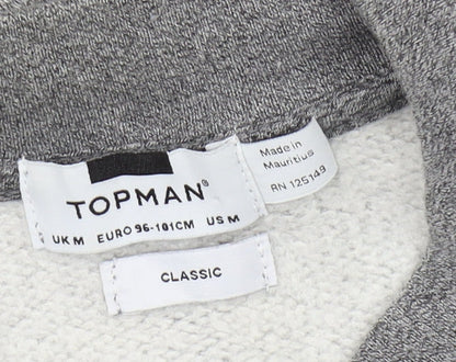 Topman Men's Grey Full Zip Sweatshirt M Classic