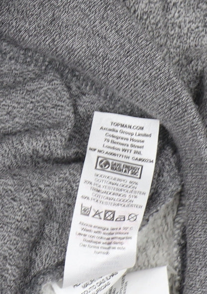 Topman Men's Grey Full Zip Sweatshirt M Classic