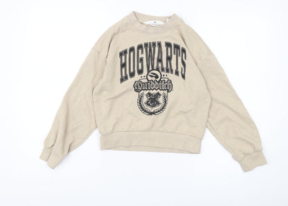H&M Girls Beige Hogwarts Sweatshirt, Size 9-10