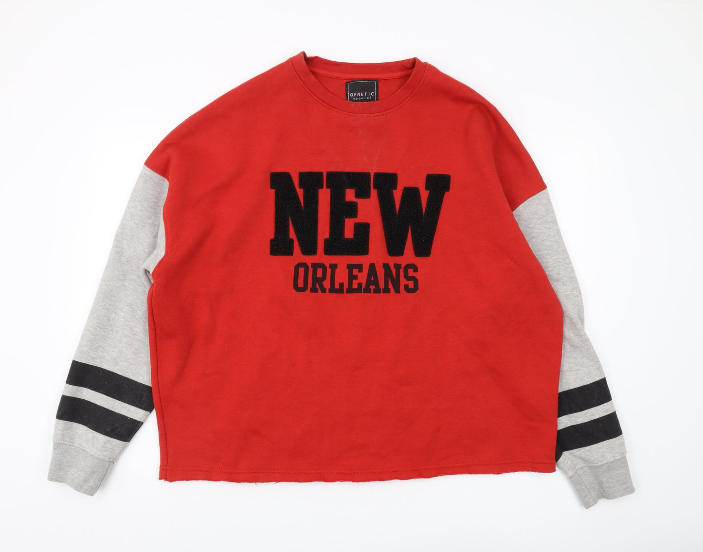 Mens UK Size L Genetic Apparel Red Pullover Sweatshirt
