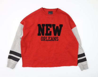 Mens UK Size L Genetic Apparel Red Pullover Sweatshirt