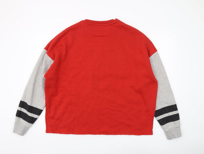 Mens UK Size L Genetic Apparel Red Pullover Sweatshirt