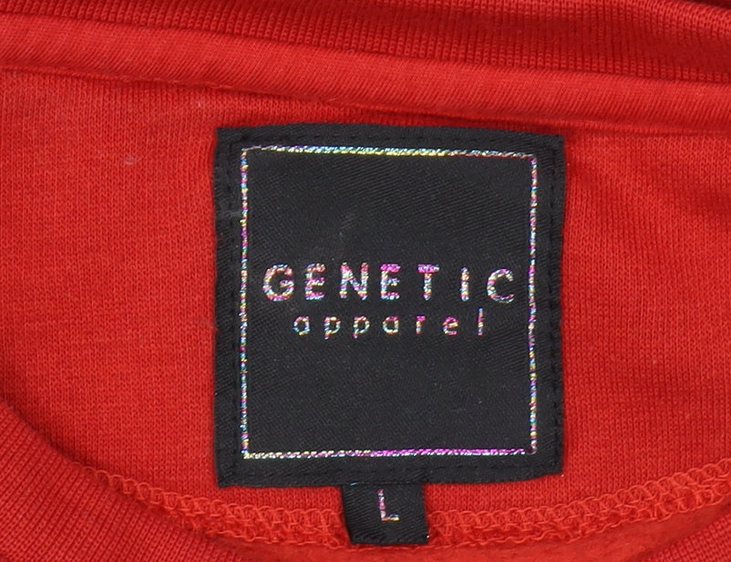 Mens UK Size L Genetic Apparel Red Pullover Sweatshirt