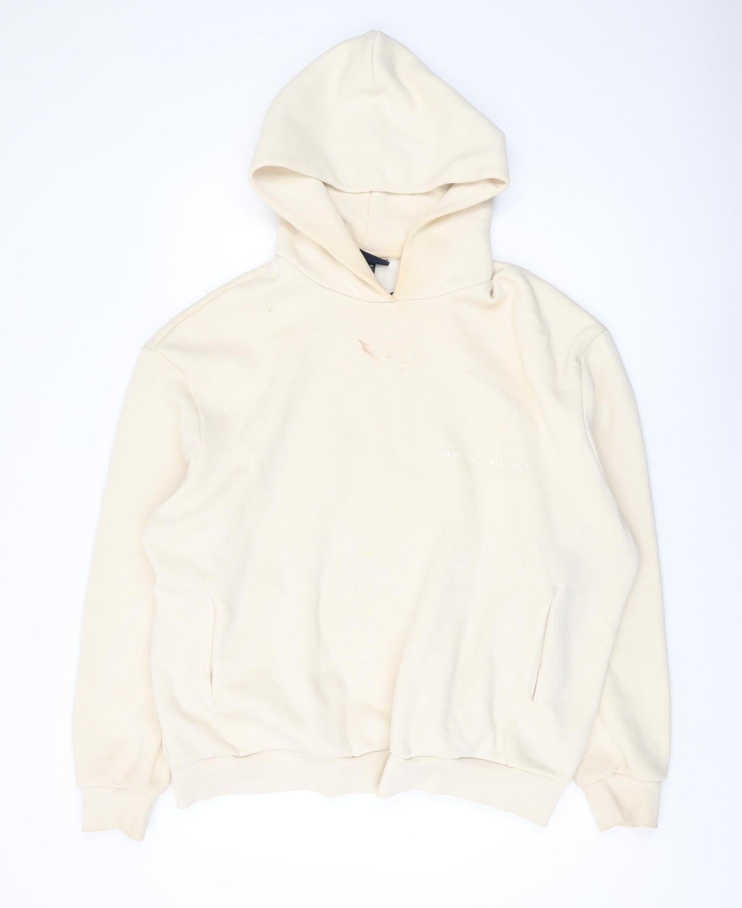 Mens UK Size M ellesse Beige Pullover Hoodie