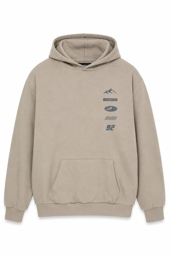 Mens UK Size L Closure London Beige Pullover Hoodie