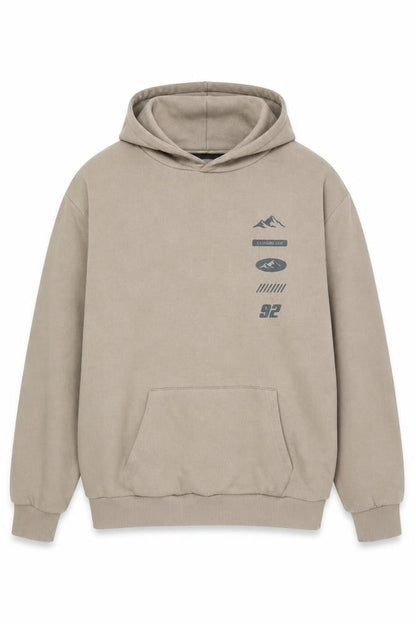 Mens UK Size L Closure London Beige Pullover Hoodie