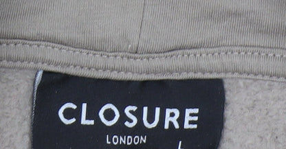 Mens UK Size L Closure London Beige Pullover Hoodie
