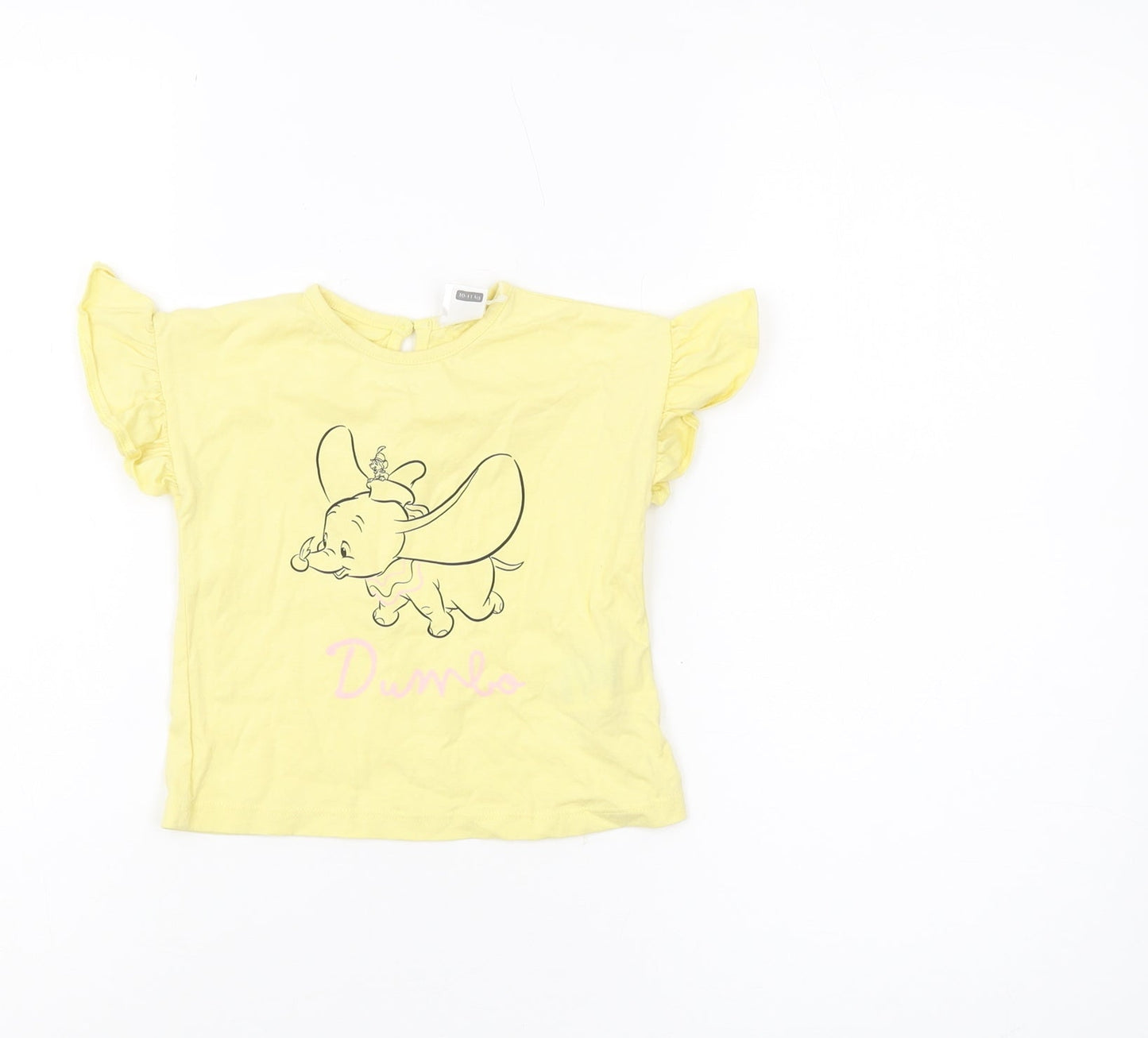 LC Waikiki Girls Yellow Dumbo T-Shirt, 12-18 Months, 100% Cotton