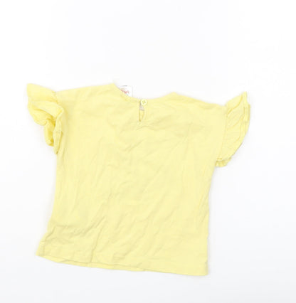 LC Waikiki Girls Yellow Dumbo T-Shirt, 12-18 Months, 100% Cotton
