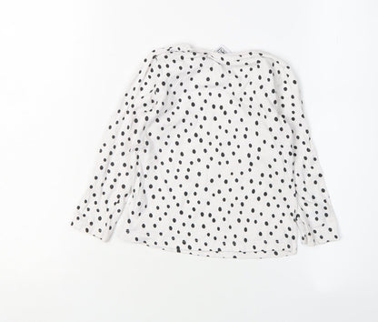 Disney Girls White Polka Dot Minnie Mouse Long Sleeve T-Shirt
