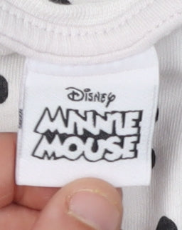 Disney Girls White Polka Dot Minnie Mouse Long Sleeve T-Shirt