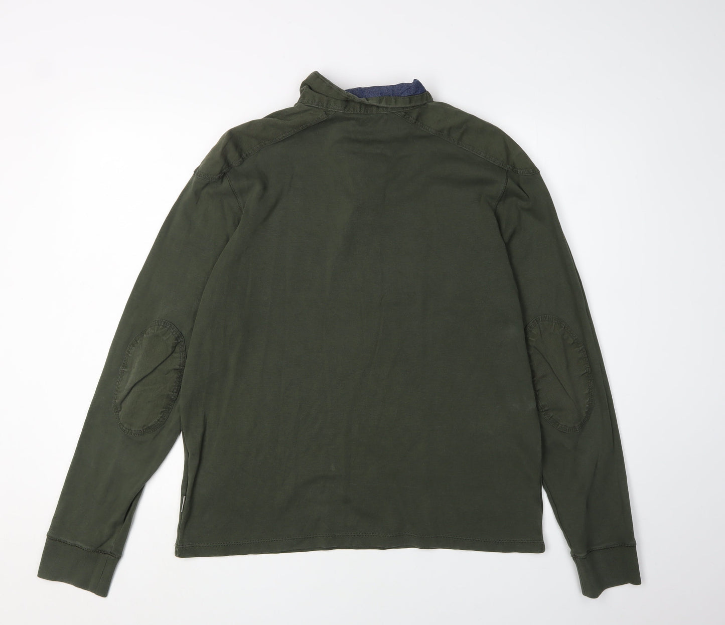 Ted Baker Men's Green Long Sleeve Buckle Neck T-Shirt