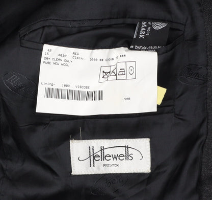 Hellewells Men's Black Wool Blazer - 42 Regular, Classic Look