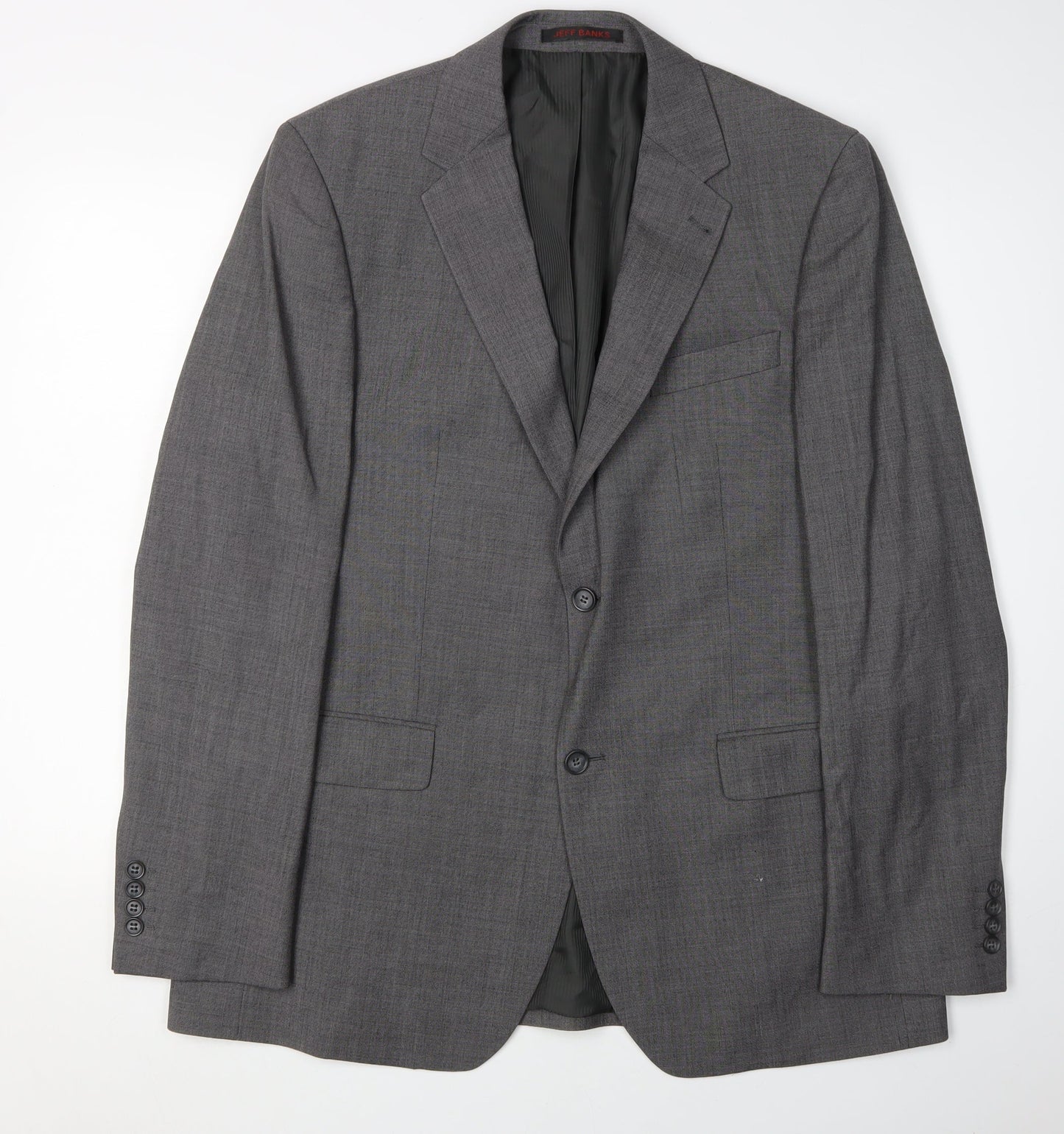 Mens UK Size 42 Jeff Banks Regular Grey Suit Jacket