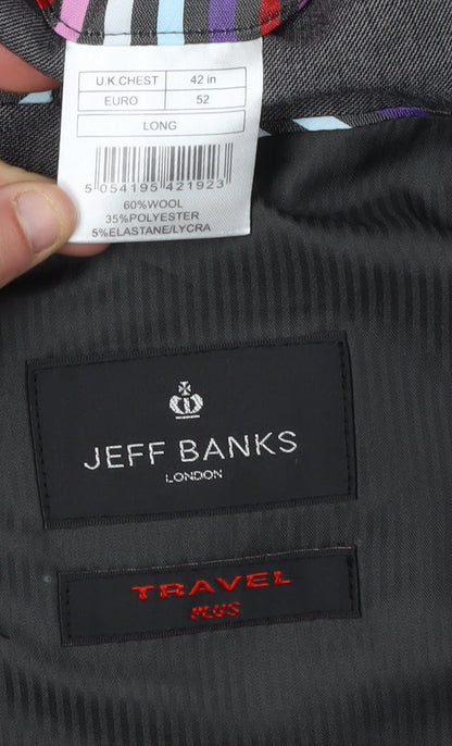Mens UK Size 42 Jeff Banks Regular Grey Suit Jacket