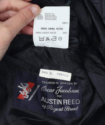 Austin Reed Men's Black Pinstripe Blazer - Size 42S