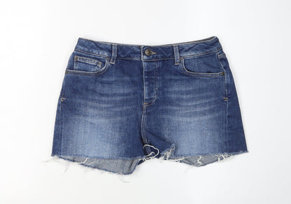 Fat Face Women's Blue 8 Cut-Off Denim Shorts
