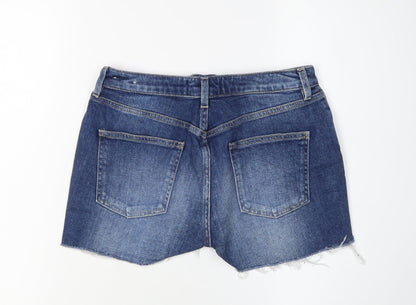 Fat Face Women's Blue 8 Cut-Off Denim Shorts