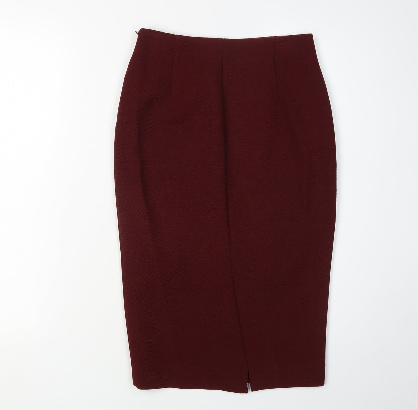 Massimo Dutti Women's Red Midi Pencil Skirt Size 6