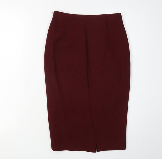 Massimo Dutti Women's Red Midi Pencil Skirt Size 6