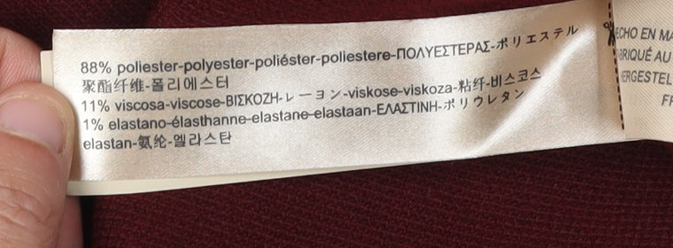 Massimo Dutti Women's Red Midi Pencil Skirt Size 6