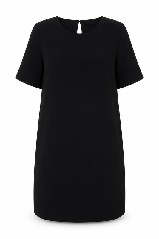 Front view of Jacqueline de Yong Women's Black Shift Dress, size 10