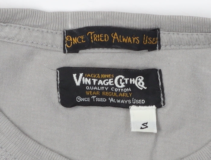Mens UK Size S JACK & JONES Grey  T-Shirt