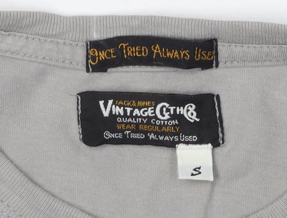Mens UK Size S JACK & JONES Grey  T-Shirt