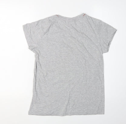 Womens UK Size S Harry Potter Grey Basic T-Shirt