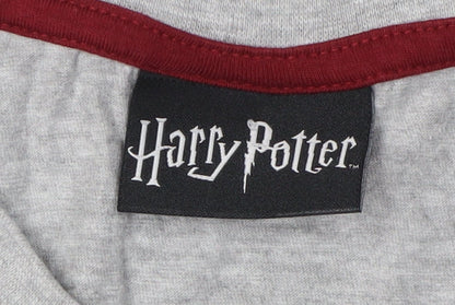 Womens UK Size S Harry Potter Grey Basic T-Shirt