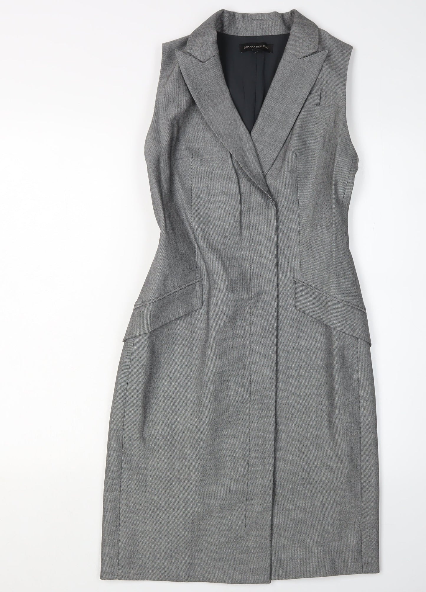 Banana Republic Petite Grey Sheath Business Dress Size 4