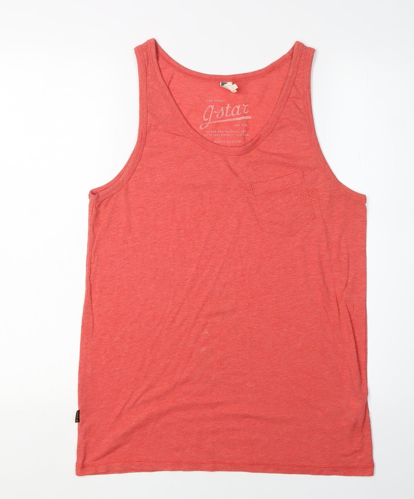 Unisex Adults UK Size S G-Star Red Basic Tank