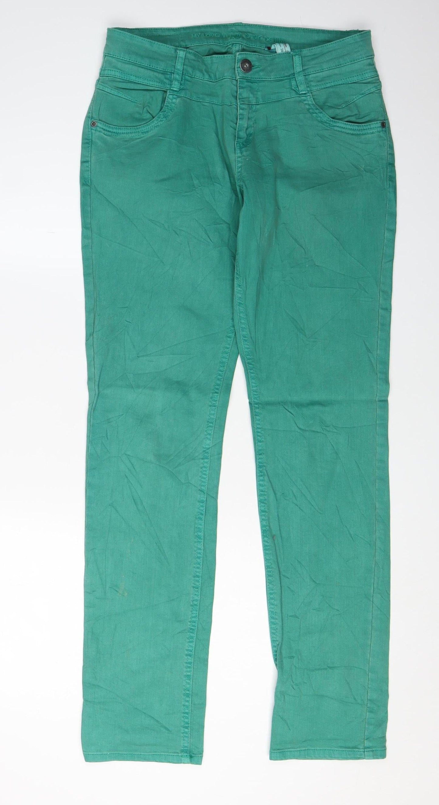 s.Oliver Women's Green Straight Jeans Size 38