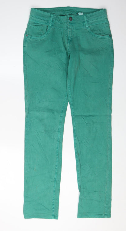 s.Oliver Women's Green Straight Jeans Size 38