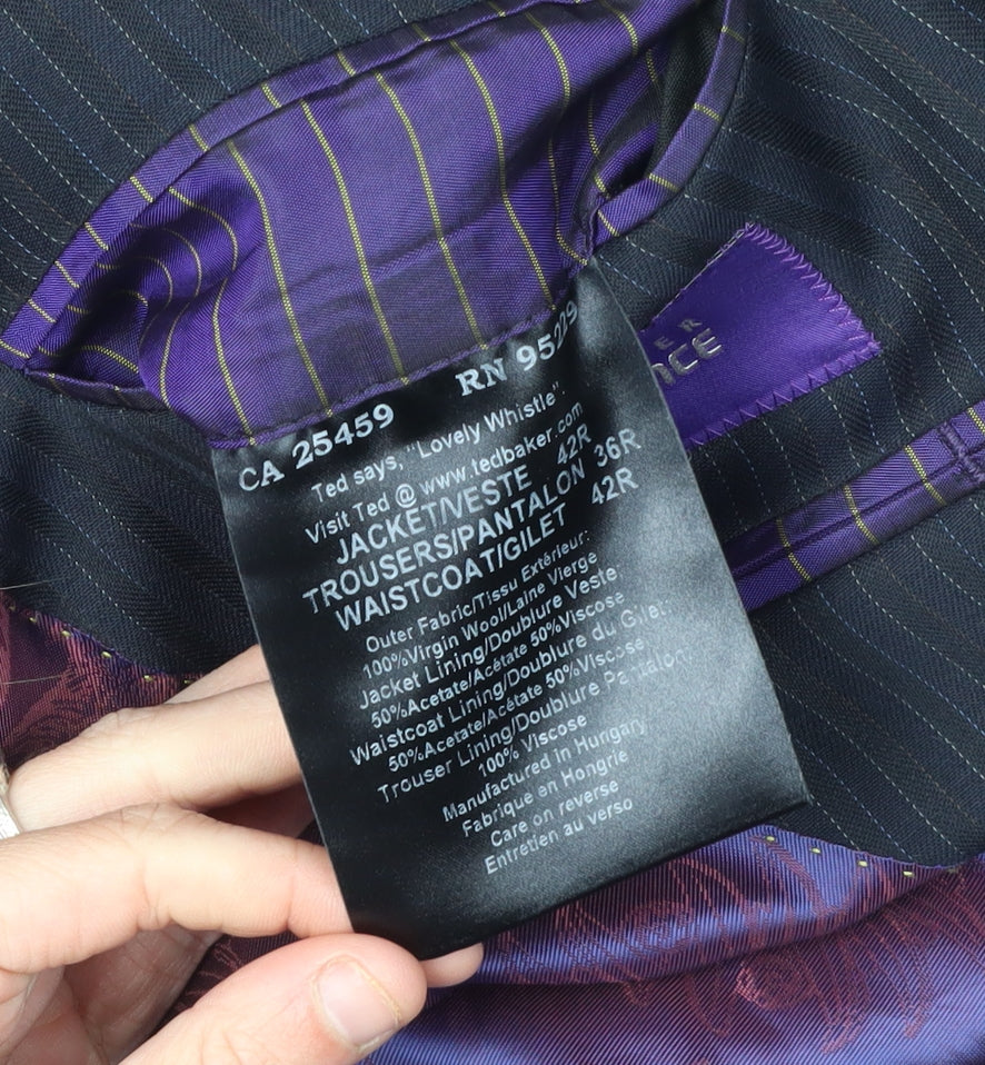 Mens UK Size 42 Ted Baker Regular Blue Suit Jacket