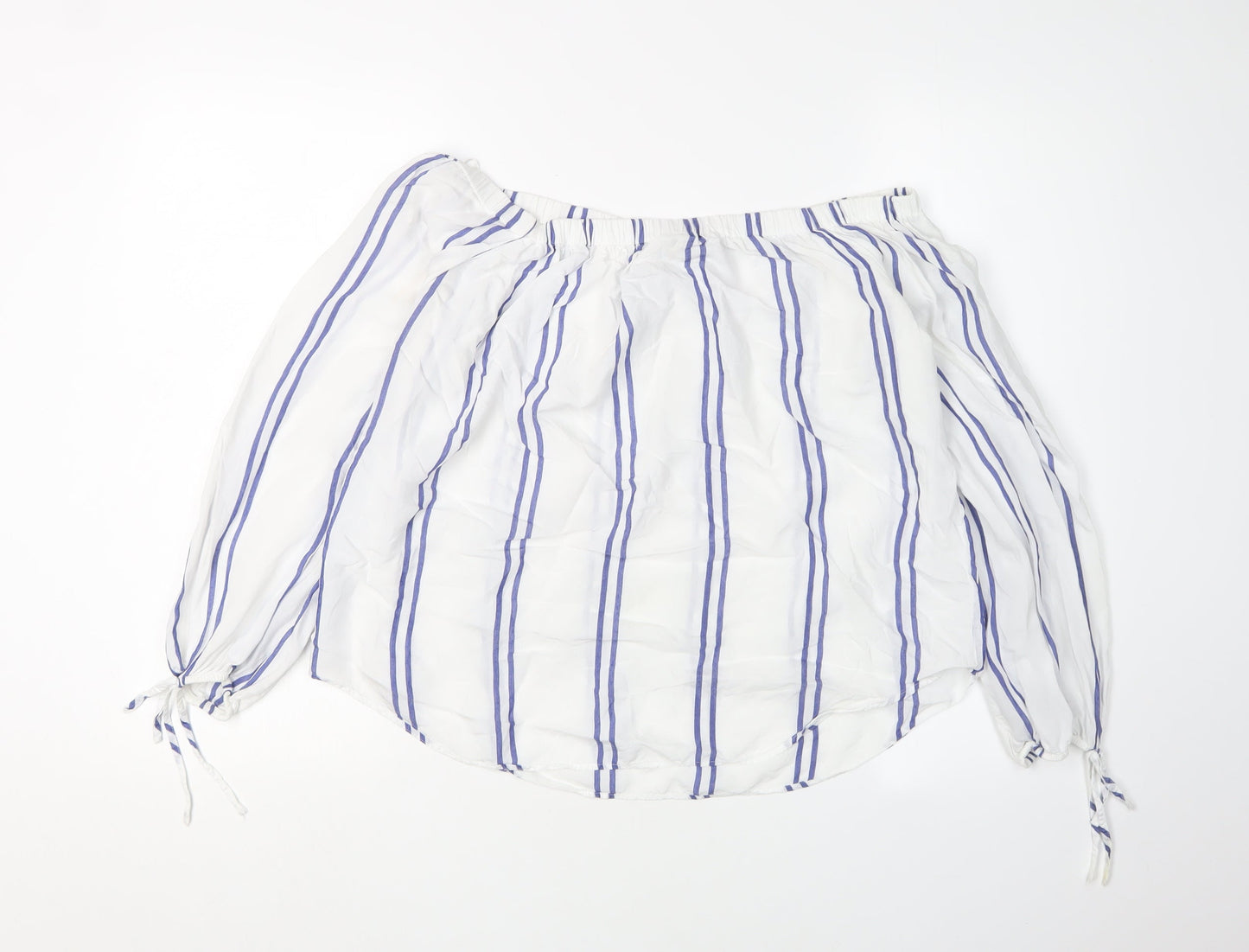 Abercrombie & Fitch Women's White Striped Tunic Blouse, S