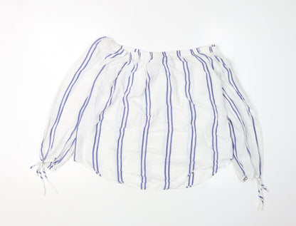 Abercrombie & Fitch Women's White Striped Tunic Blouse, S