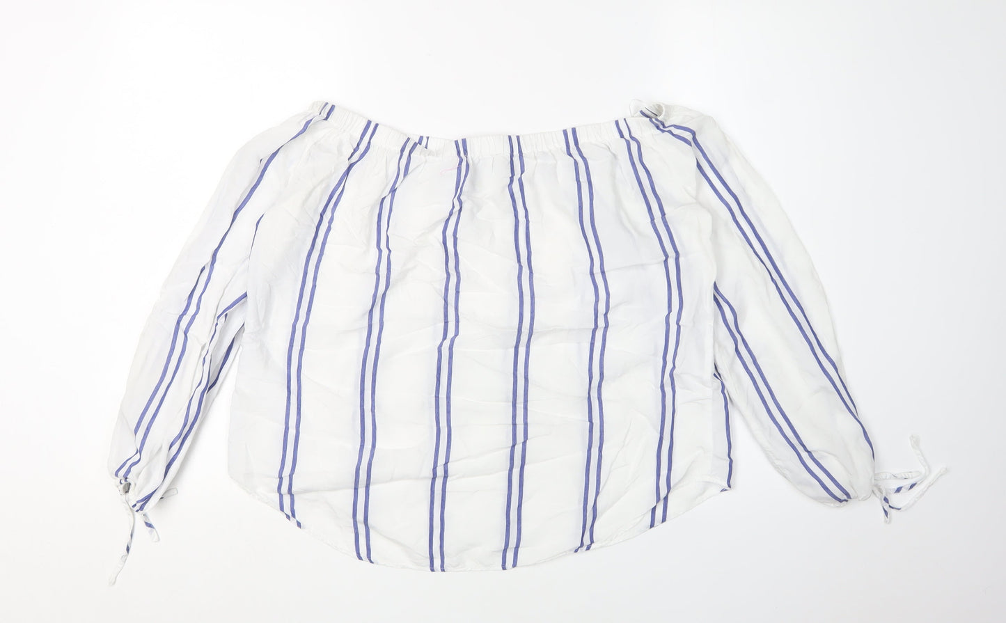 Abercrombie & Fitch Women's White Striped Tunic Blouse, S